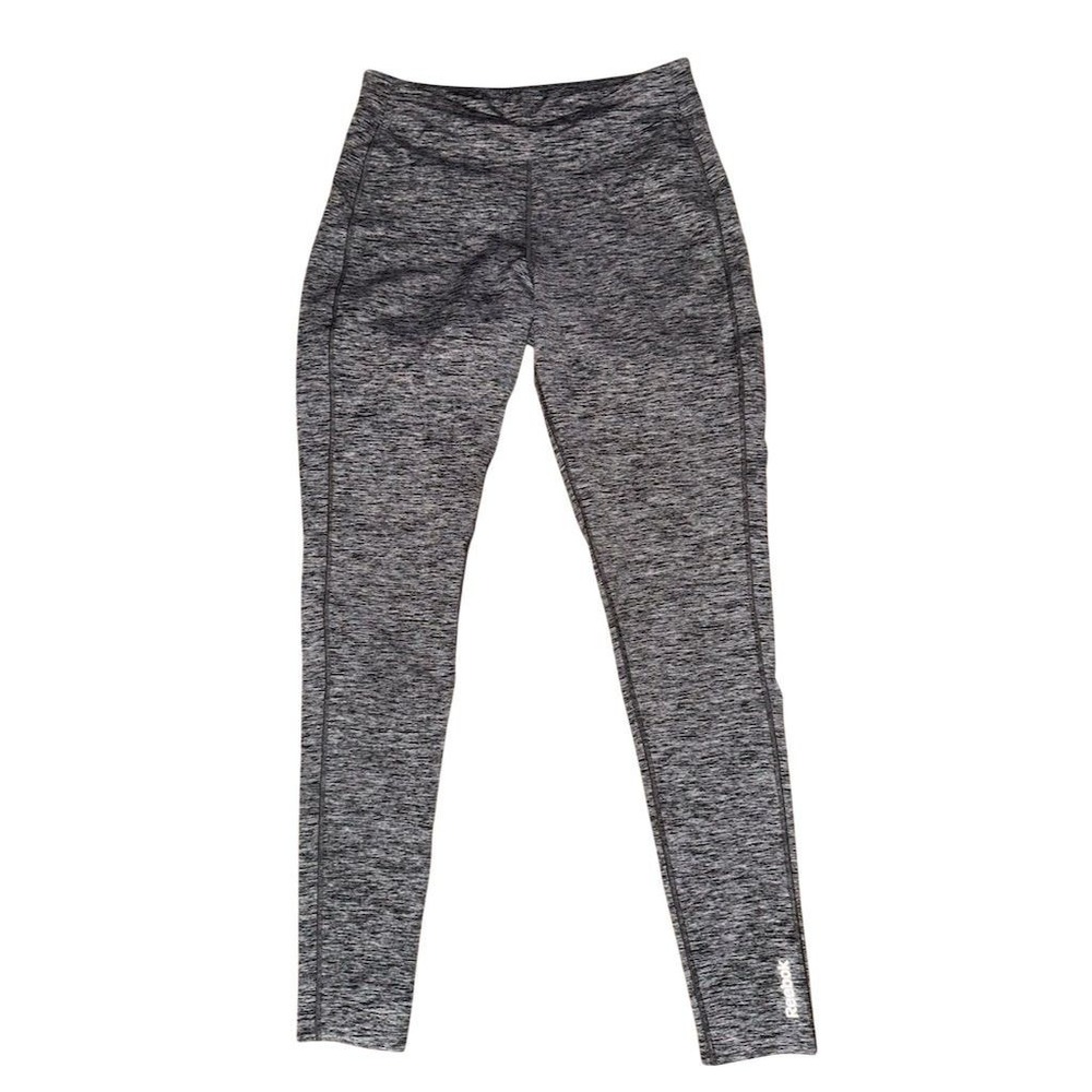 Reebok Women's Gray Space Dye Leggings Size M Mid-Rise Activewear speed wick gym
